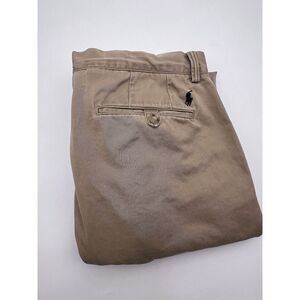 Ralph Lauren Polo Pants Mens‎ 34x34 Tan Flat Front Chino Fit 34x33